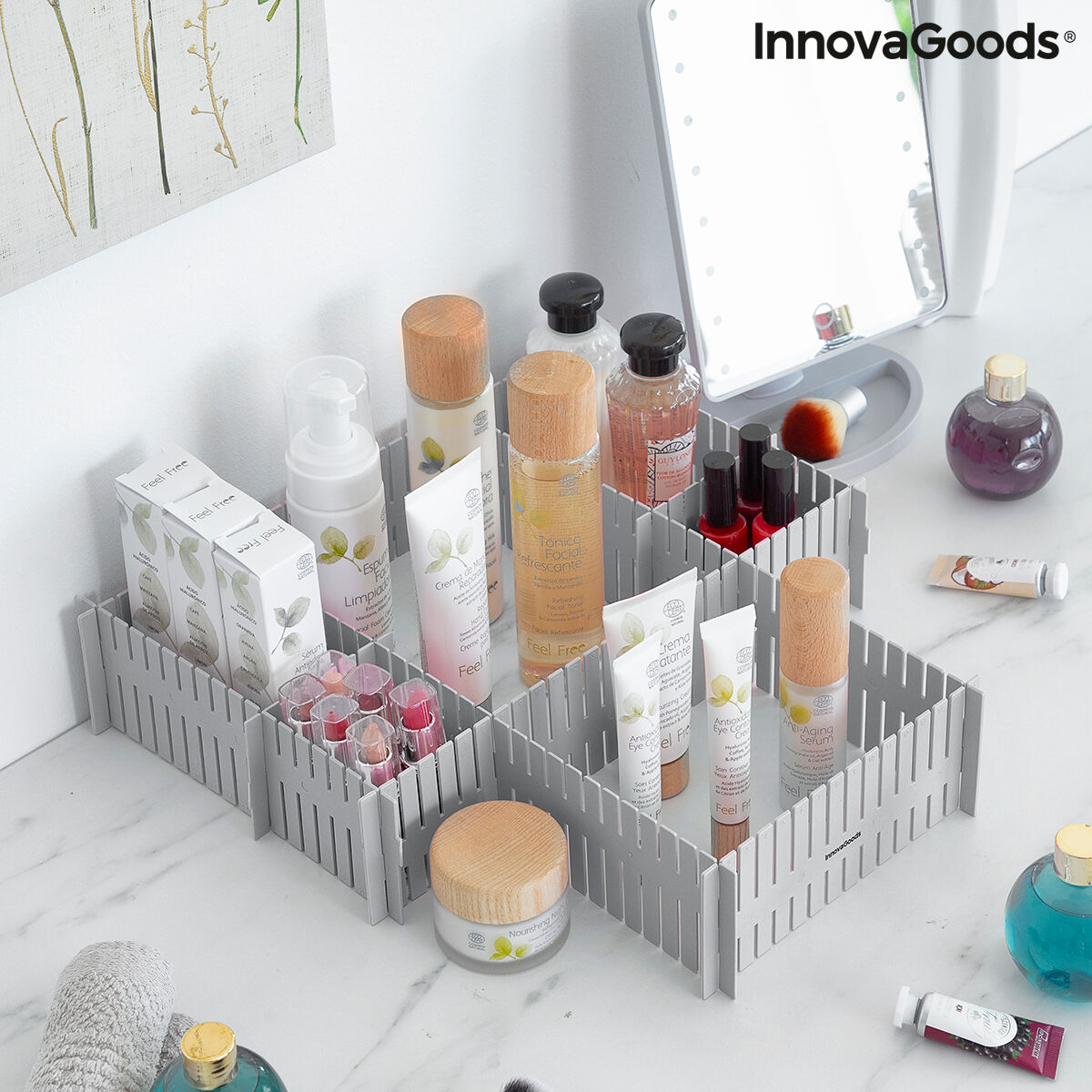Justerbar skuffeorganisator Condor – 16 deler, InnovaGoods
