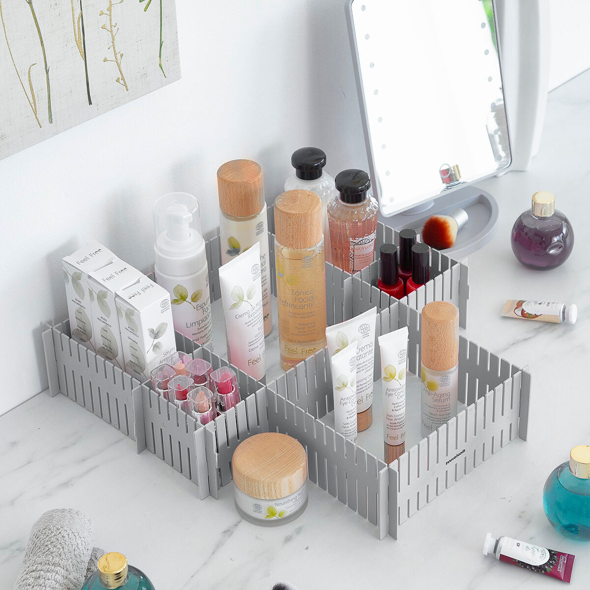 Justerbar skuffeorganisator Condor – 16 deler, InnovaGoods