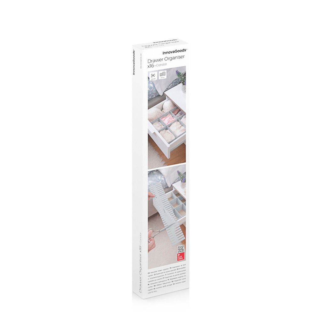 Justerbar skuffeorganisator Condor – 16 deler, InnovaGoods